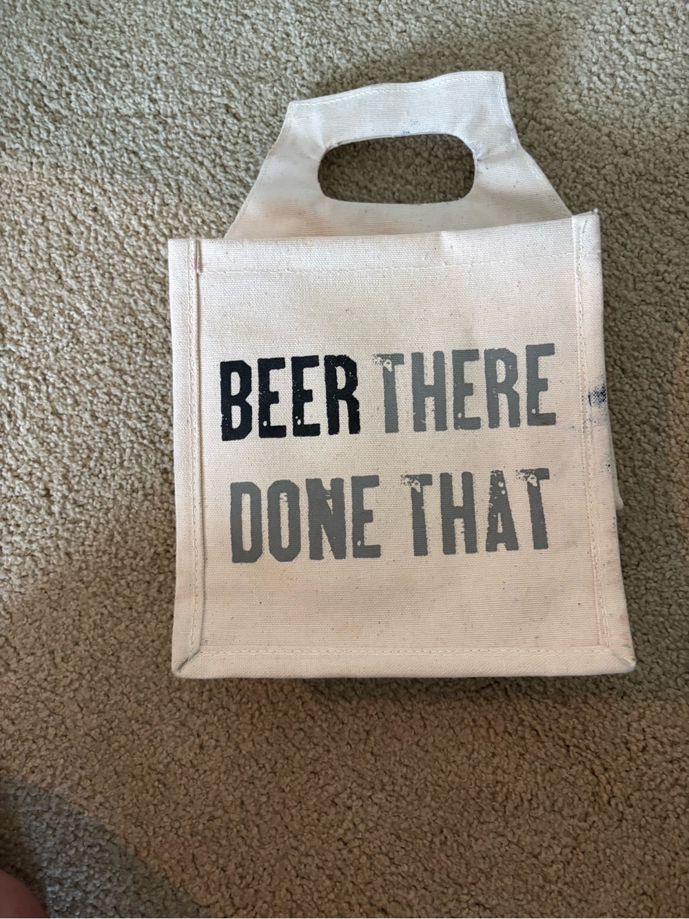Canvas Beer Tote Bag- Holds 6 Cans